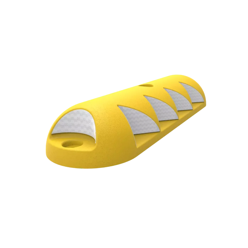 El Canalizador Oruga ofrece la mejor protección para delimitar carriles especiales y ciclovías gracias a sus diversas zonas reflejantes